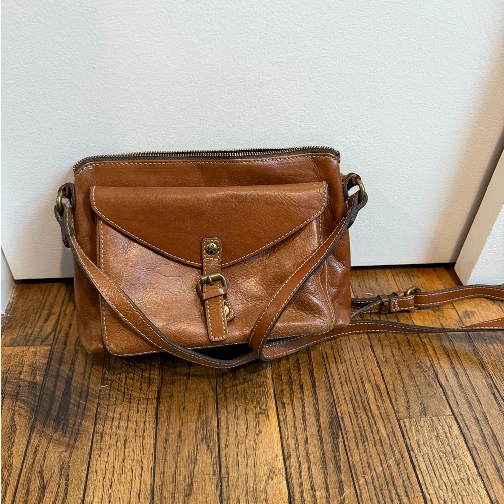 Patricia Nash Tan Leather Crossbody Bag